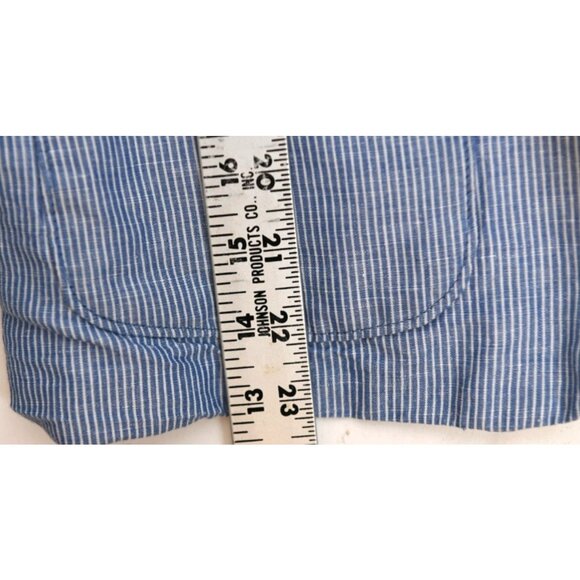 Gap Women's Blue White Seersucker Striped Academy Blazer Jacket Pockets Size 4 - Picture 9 of 10